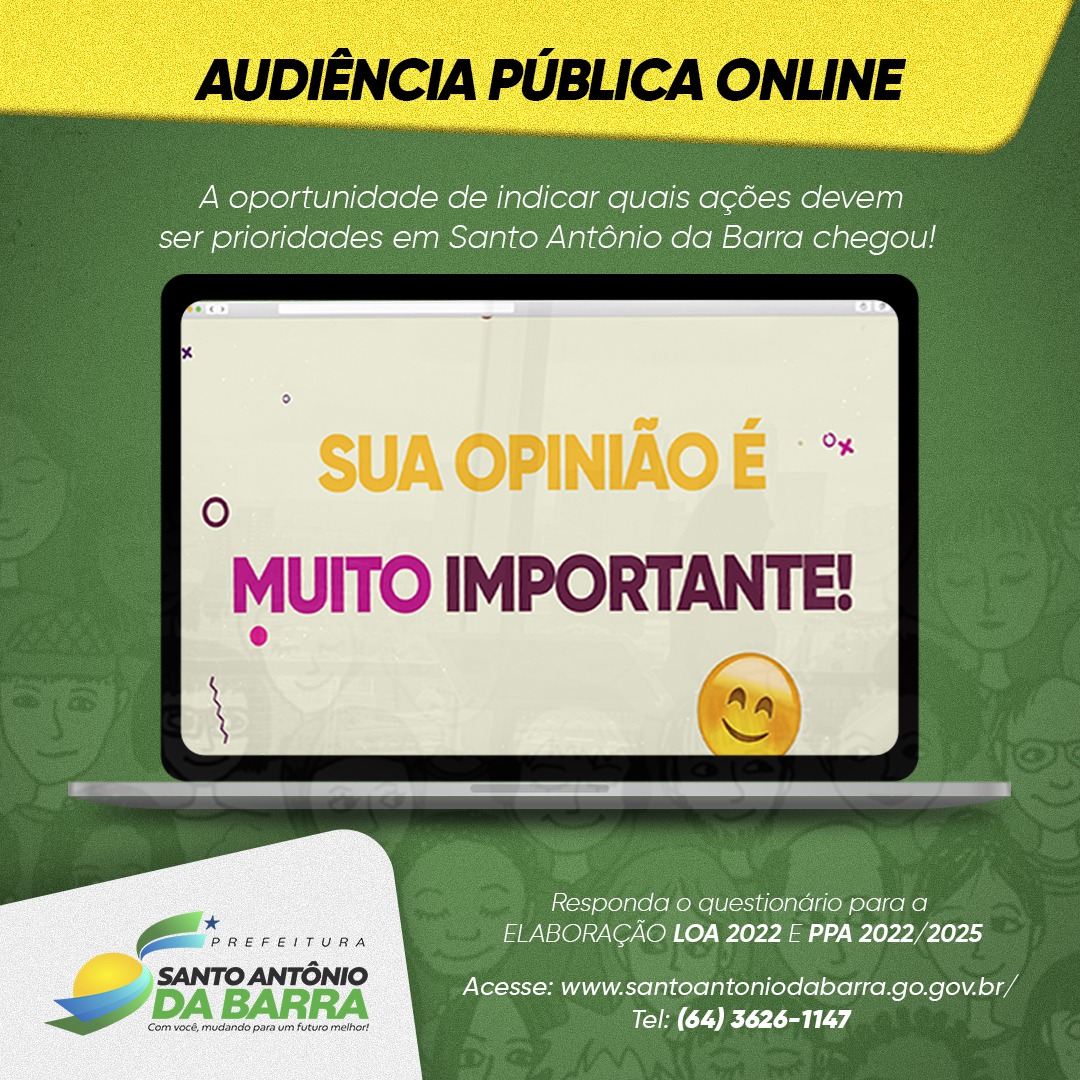 RESPONDA AQUI AO FORMULÁRIO DE SUGESTÃO POPULAR PARA ELABORAÇÃO LOA